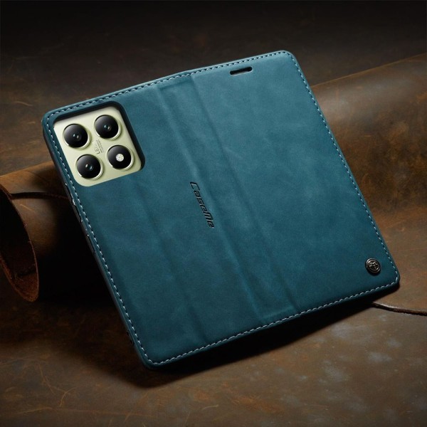 Чохол-книжка CaseMe Нубук для Xiaomi 14T бірюзовий