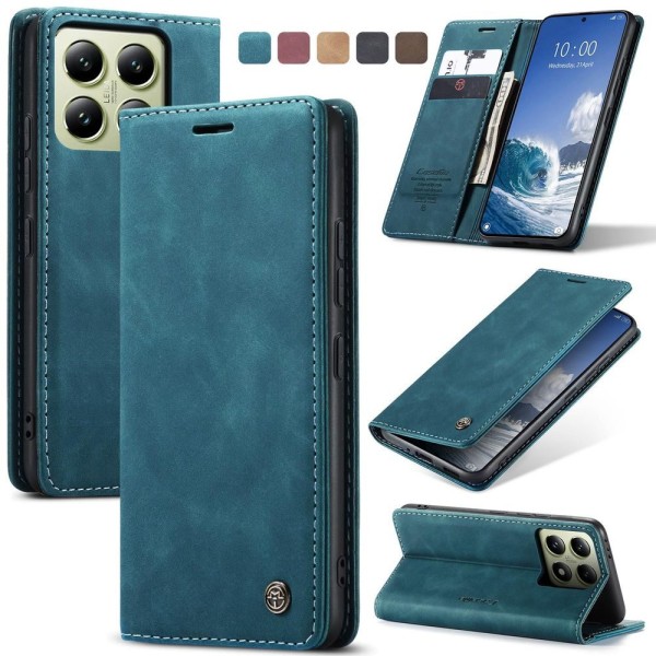 Чохол-книжка CaseMe Нубук для Xiaomi 14T бірюзовий