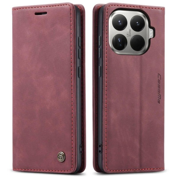 Чохол-книжка CaseMe Нубук для Xiaomi 15T Pro бордовий