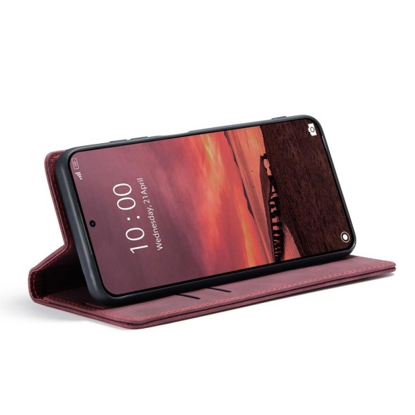 Чохол-книжка CaseMe Нубук для Xiaomi 15T Pro бордовий