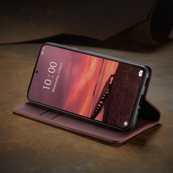 Чохол-книжка CaseMe Нубук для Xiaomi 15T Pro бордовий