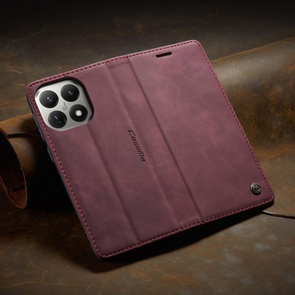 Чохол-книжка CaseMe Нубук для Xiaomi 15T Pro бордовий