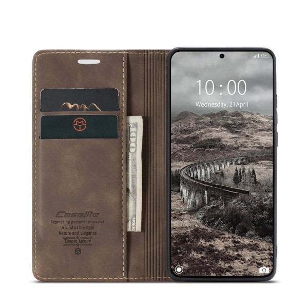 Чохол-книжка CaseMe Нубук для Xiaomi 15T Pro темно-коричневий