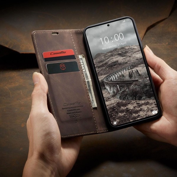 Чохол-книжка CaseMe Нубук для Xiaomi 15T Pro темно-коричневий