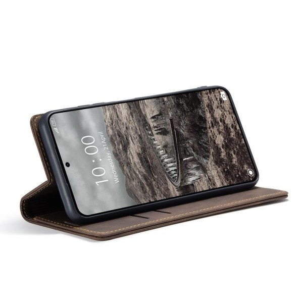 Чохол-книжка CaseMe Нубук для Xiaomi 15T Pro темно-коричневий