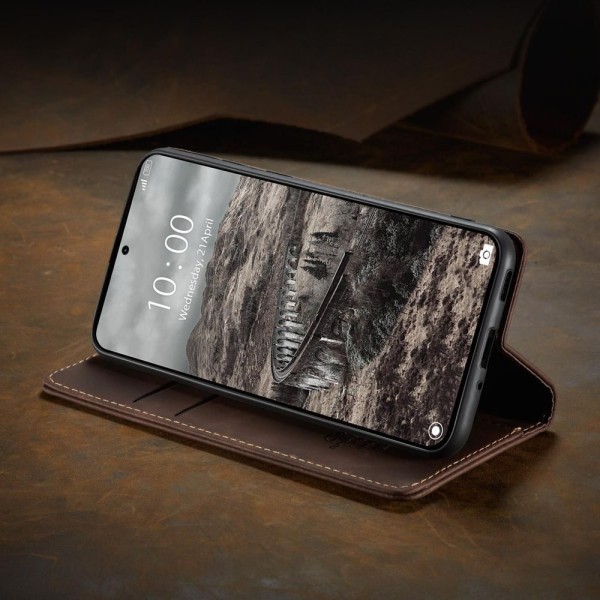 Чохол-книжка CaseMe Нубук для Xiaomi 15T Pro темно-коричневий