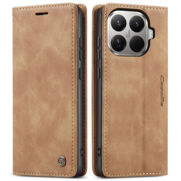 Чохол-книжка CaseMe Нубук для Xiaomi 15T Pro світло-коричневий