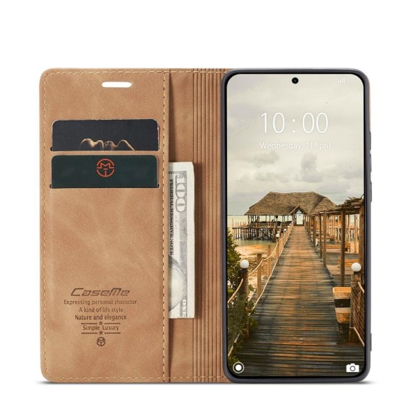 Чохол-книжка CaseMe Нубук для Xiaomi 15T Pro світло-коричневий