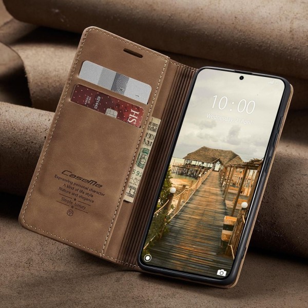 Чохол-книжка CaseMe Нубук для Xiaomi 15T Pro світло-коричневий