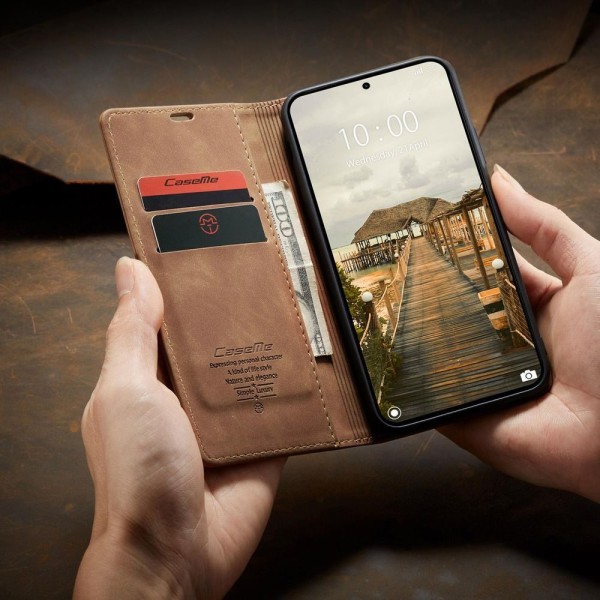 Чохол-книжка CaseMe Нубук для Xiaomi 15T Pro світло-коричневий