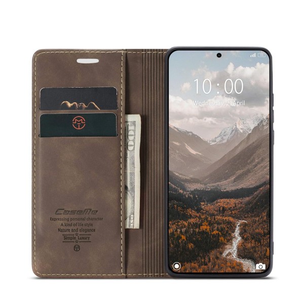 Чохол-книжка CaseMe Нубук для Xiaomi 15T темно-коричневий