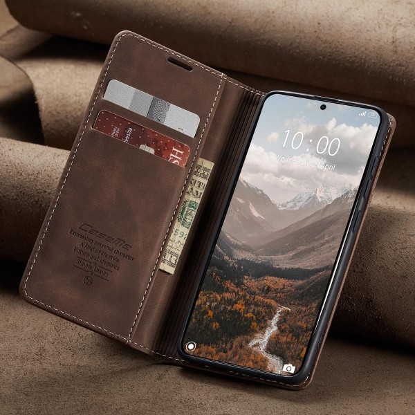 Чохол-книжка CaseMe Нубук для Xiaomi 15T темно-коричневий