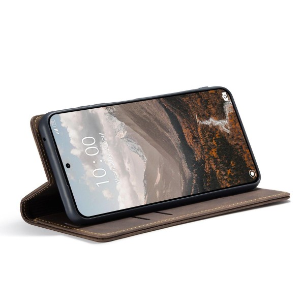 Чохол-книжка CaseMe Нубук для Xiaomi 15T темно-коричневий