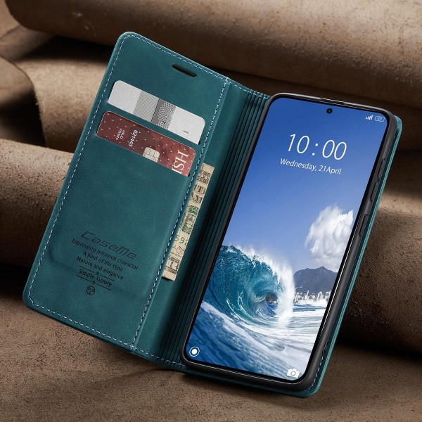 Чохол-книжка CaseMe Нубук для Xiaomi 15T бірюзовий