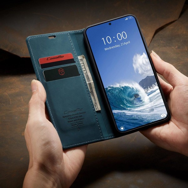 Чохол-книжка CaseMe Нубук для Xiaomi 15T бірюзовий