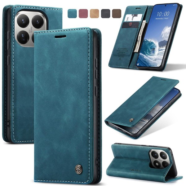 Чохол-книжка CaseMe Нубук для Xiaomi 15T бірюзовий