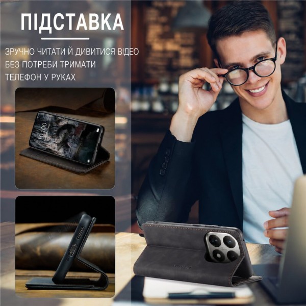 Чохол-книжка CaseMe Нубук для Xiaomi 17T чорний
