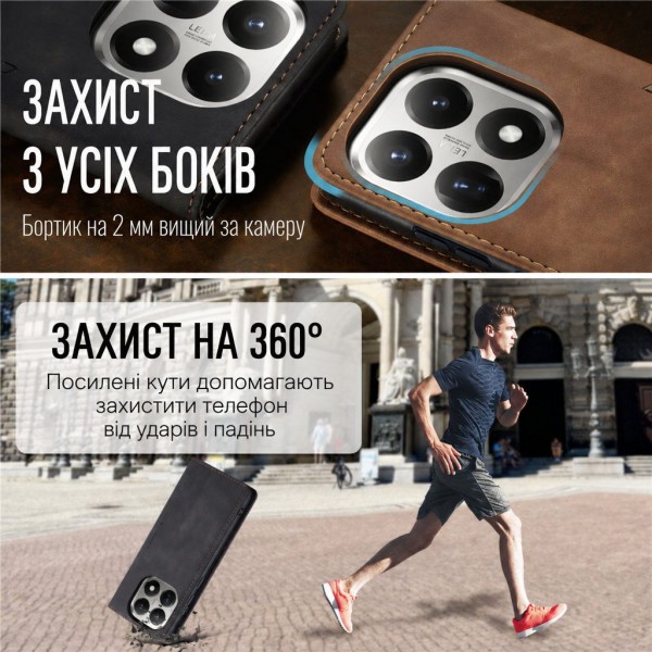 Чохол-книжка CaseMe Нубук для Xiaomi 17T чорний