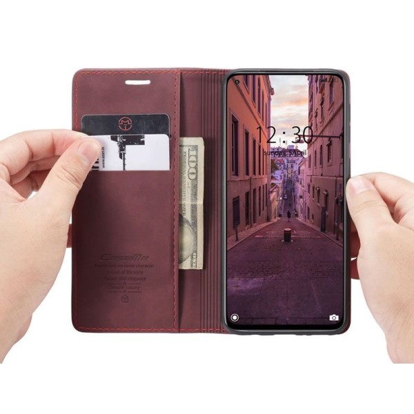 Чохол-книжка CaseMe Нубук для Xiaomi Mi 10T/Pro бордовий