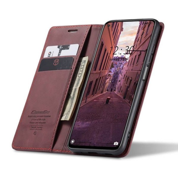 Чохол-книжка CaseMe Нубук для Xiaomi Mi 10T/Pro бордовий