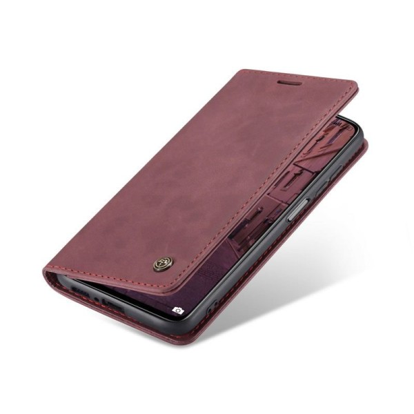 Чохол-книжка CaseMe Нубук для Xiaomi Mi 10T/Pro бордовий
