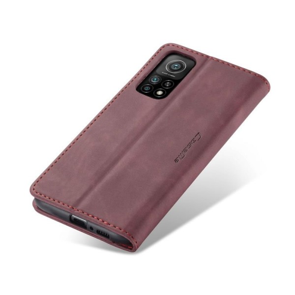 Чохол-книжка CaseMe Нубук для Xiaomi Mi 10T/Pro бордовий