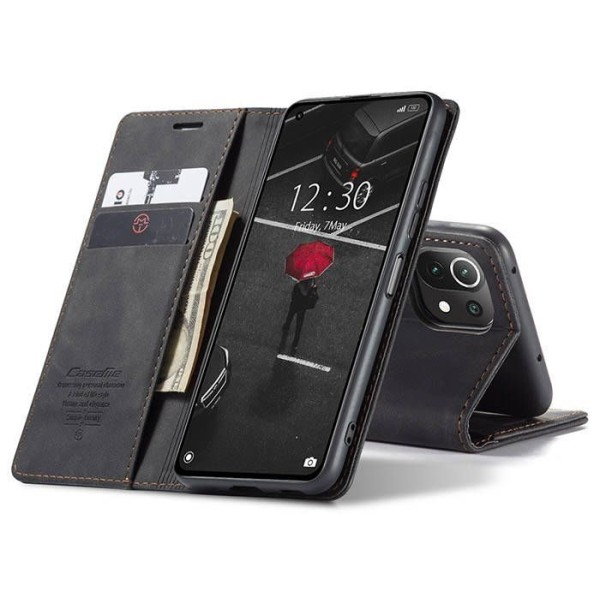 Чохол-книжка CaseMe Нубук для Xiaomi Mi 11 Lite чорний