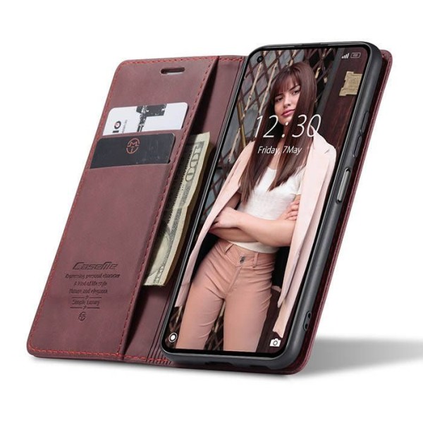 Чохол-книжка CaseMe Нубук для Xiaomi Mi 11 Lite бордовий