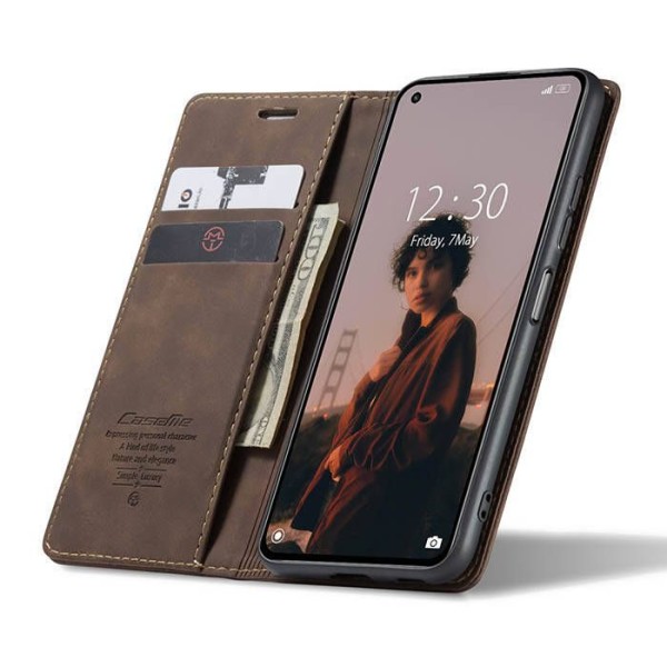 Чохол-книжка CaseMe Нубук для Xiaomi Mi 11 Lite темно-коричневий