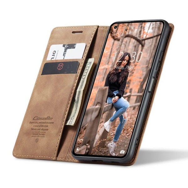 Чохол-книжка CaseMe Нубук для Xiaomi Mi 11 Lite світло-коричневий