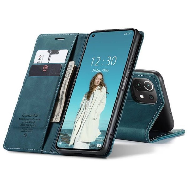Чохол-книжка CaseMe Нубук для Xiaomi Mi 11 Lite бірюзовий