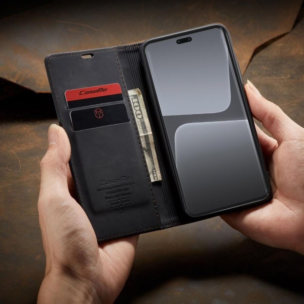 Чохол-книжка CaseMe Нубук для Xiaomi Mi 13 Lite чорний
