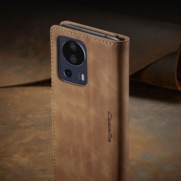 Чохол-книжка CaseMe Нубук для Xiaomi Mi 13 Lite світло-коричневий