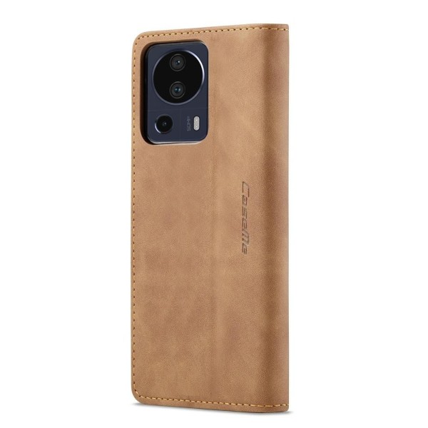 Чохол-книжка CaseMe Нубук для Xiaomi Mi 13 Lite світло-коричневий