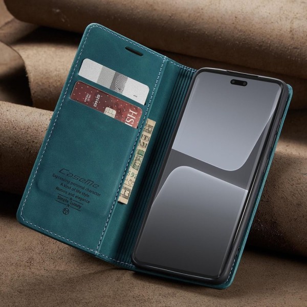 Чохол-книжка CaseMe Нубук для Xiaomi Mi 13 Lite бірюзовий