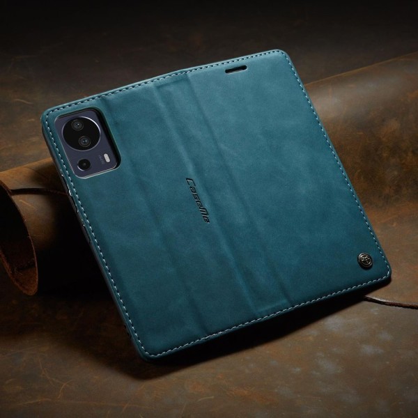 Чохол-книжка CaseMe Нубук для Xiaomi Mi 13 Lite бірюзовий