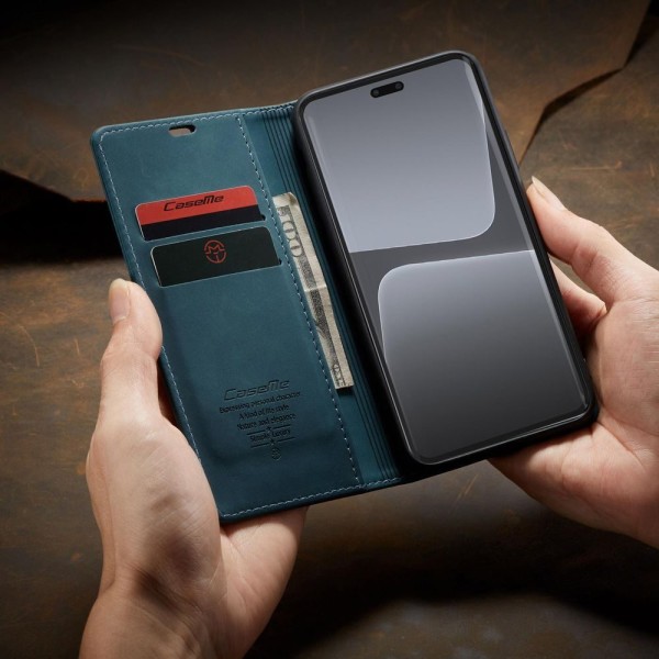 Чохол-книжка CaseMe Нубук для Xiaomi Mi 13 Lite бірюзовий