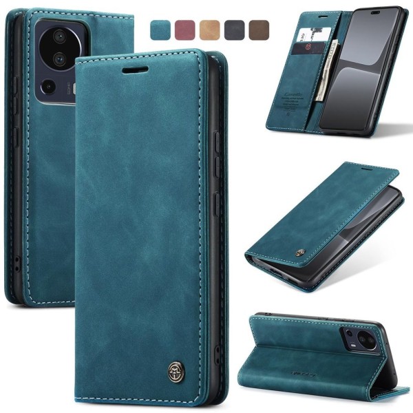 Чохол-книжка CaseMe Нубук для Xiaomi Mi 13 Lite бірюзовий