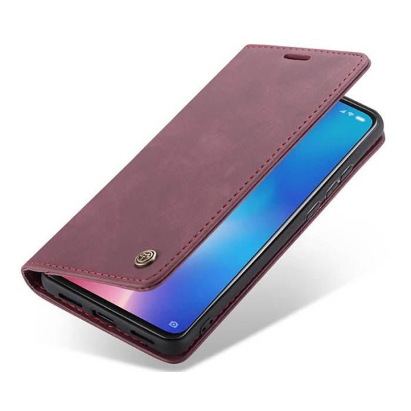 Чохол-книжка CaseMe Нубук для Xiaomi Mi 9 бордовий